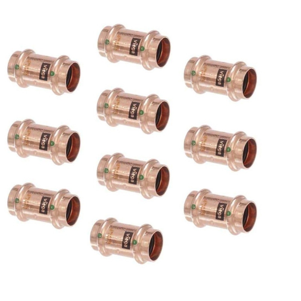 Viega ProPress 3/4 Copper Coupling with Stop 10 Pack 77475